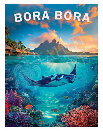 Plaque en Métal, Bora Bora,...