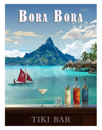 Plaque en Métal, Bora Bora,...