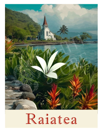 Plaque en métal, Raiatea
