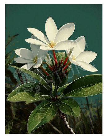 Plaque en métal, Frangipanier