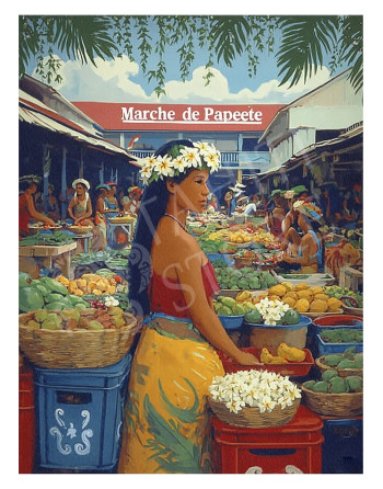 Plaque en Métal, Tahiti,...